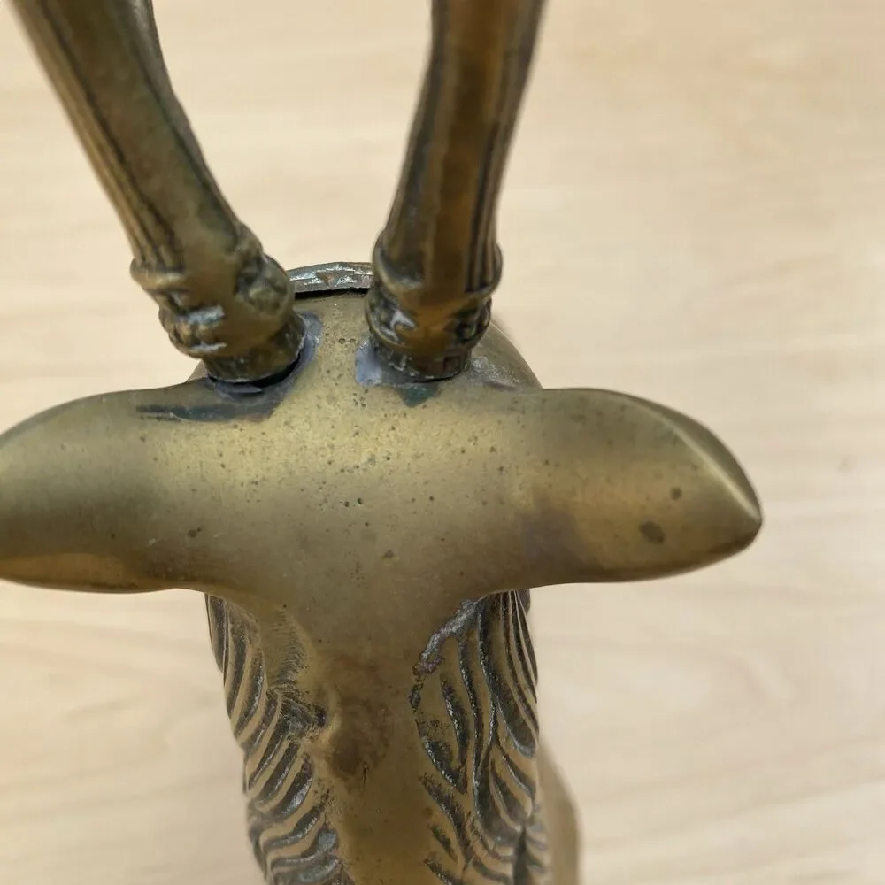 Vintage Solid Brass Metal Decorative Sarreid Deer Animal Statue Artwork Art